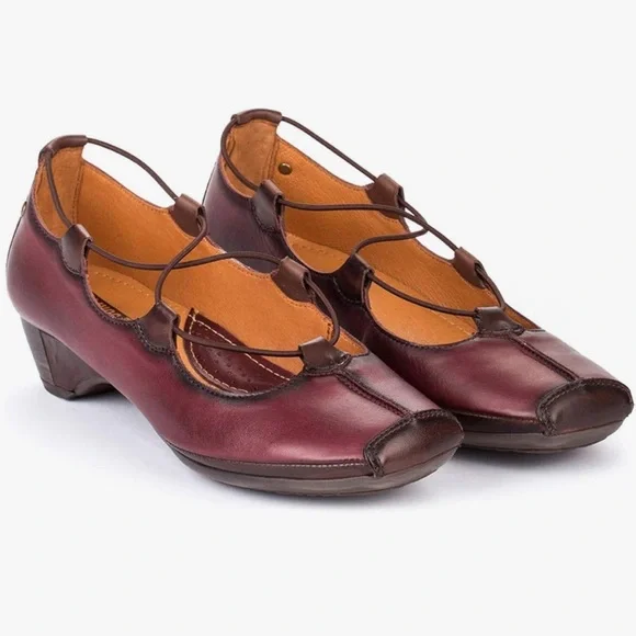 Pikolinos Gandia Leather Slip On Shoes in Garnet/Olmo Size 10 (41) - Picture 2 of 11